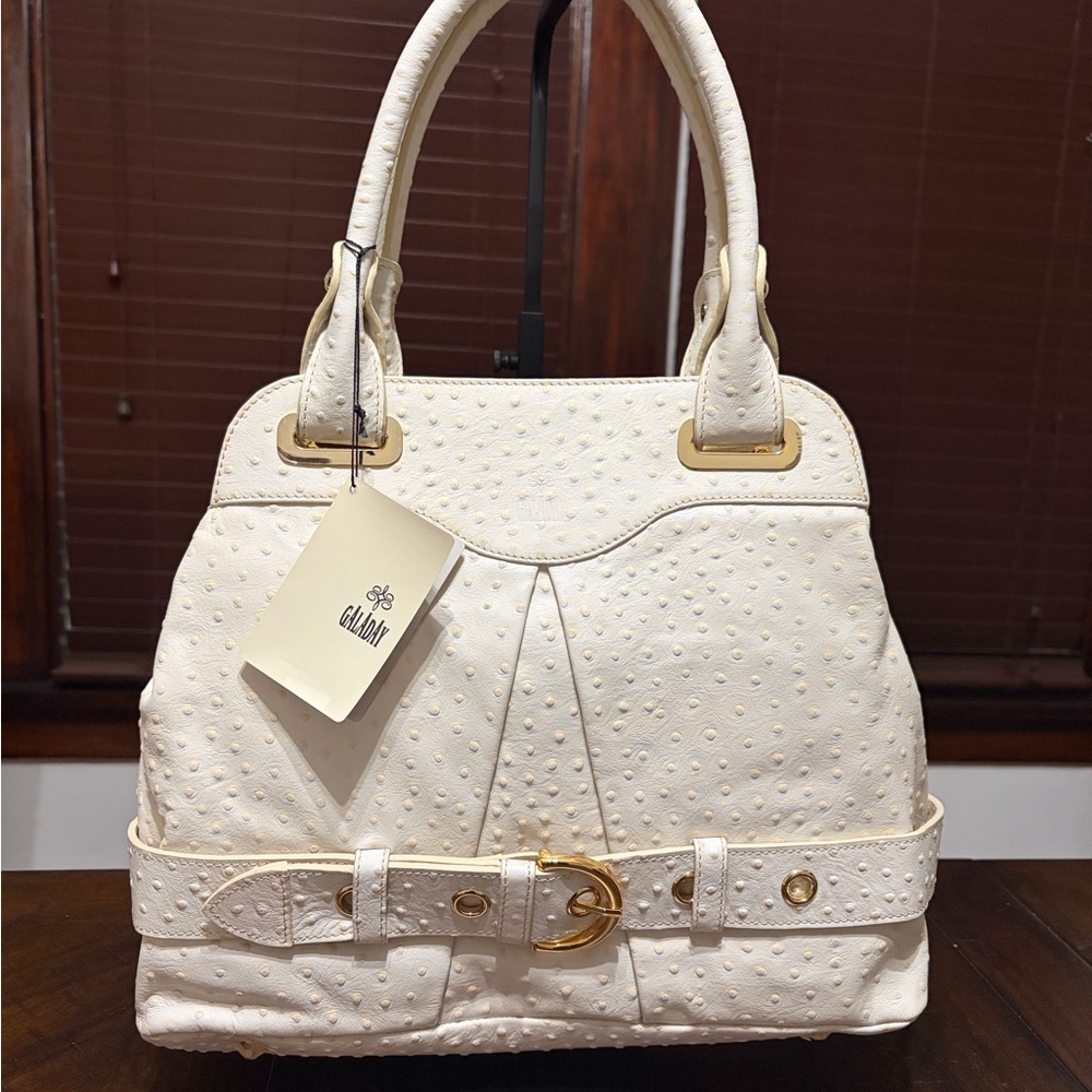 GALADAY White and Gold Handbag